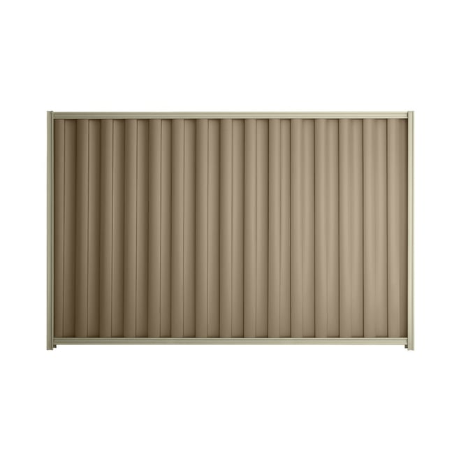 Good Neighbour® Wavelok® 2100mm High Fence Panel Sheet: Beige Post/Track: Moss Vale Sand