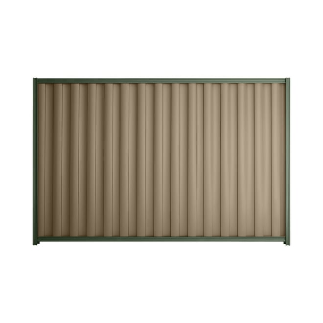 Good Neighbour® Wavelok® 2100mm High Fence Panel Sheet: Beige Post/Track: Rivergum