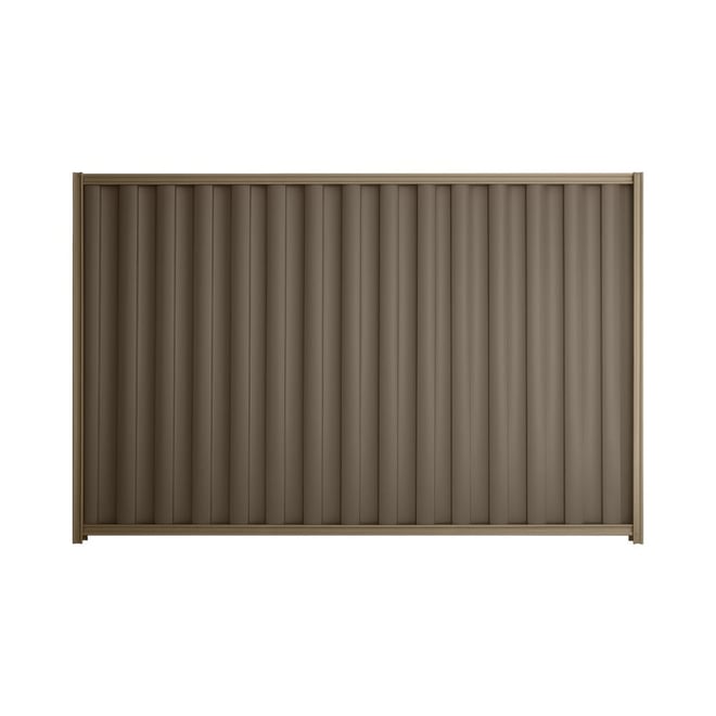 Good Neighbour® Wavelok® 2100mm High Fence Panel Sheet: Banyan Brown Post/Track: Beige