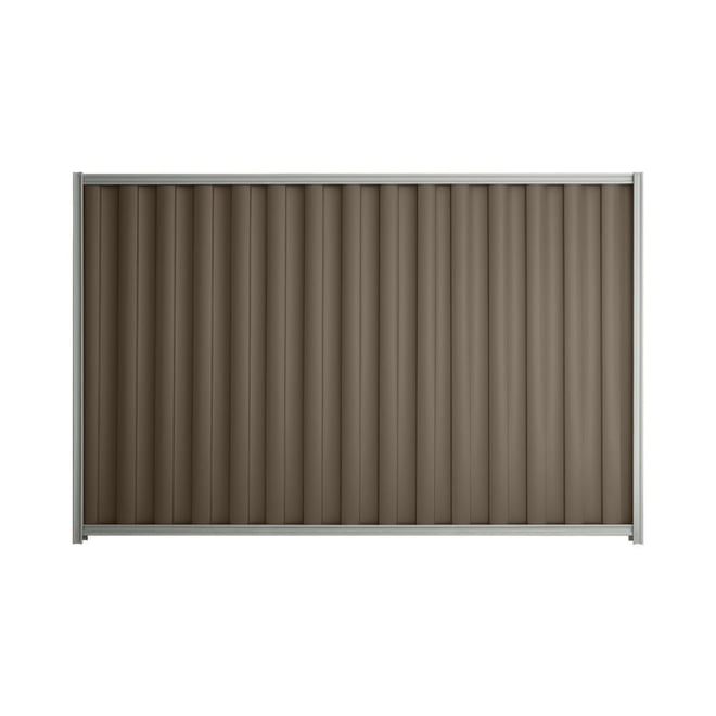 Good Neighbour® Wavelok® 2100mm High Fence Panel Sheet: Banyan Brown Post/Track: Gull Grey