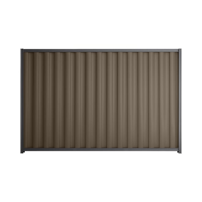 Good Neighbour® Wavelok® 2100mm High Fence Panel Sheet: Banyan Brown Post/Track: Granite