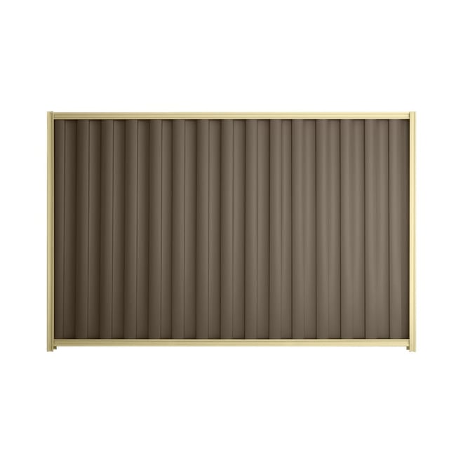 Good Neighbour® Wavelok® 2100mm High Fence Panel Sheet: Banyan Brown Post/Track: Primrose