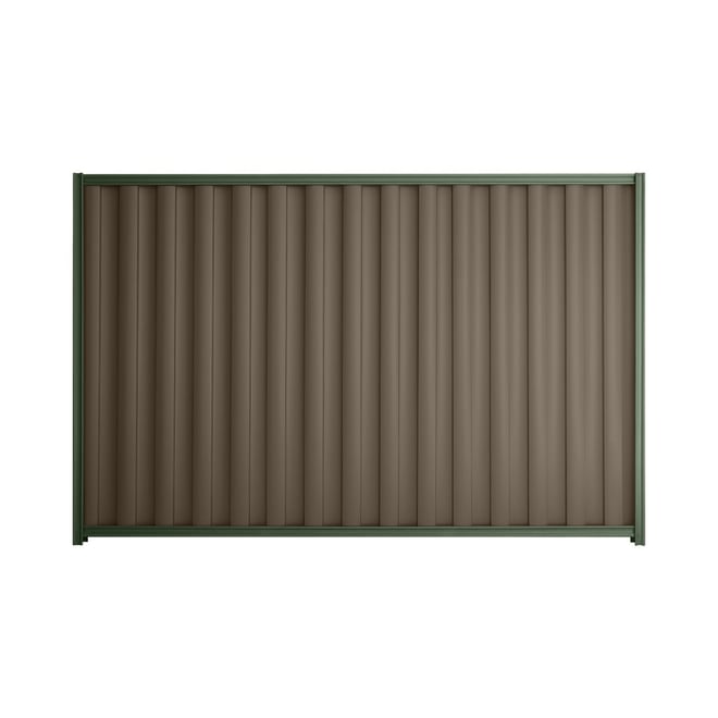 Good Neighbour® Wavelok® 2100mm High Fence Panel Sheet: Banyan Brown Post/Track: Rivergum