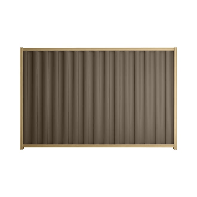 Good Neighbour® Wavelok® 2100mm High Fence Panel Sheet: Banyan Brown Post/Track: Wheat