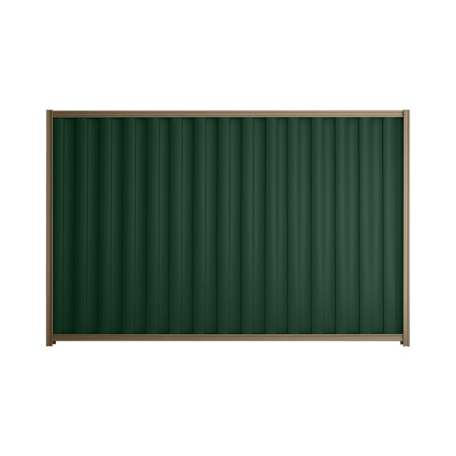 Good Neighbour® Wavelok® 2100mm High Fence Panel Sheet: Caulfield Green Post/Track: Beige