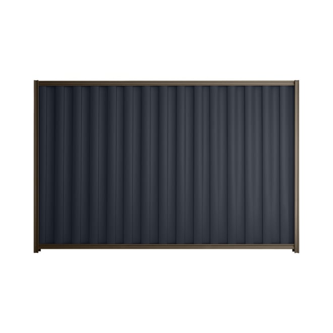 Good Neighbour® Wavelok® 2100mm High Fence Panel Sheet: Dark Stone Post/Track: Banyan Brown