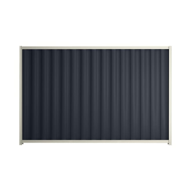 Good Neighbour® Wavelok® 2100mm High Fence Panel Sheet: Dark Stone Post/Track: Off White