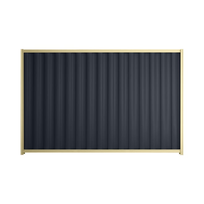 Good Neighbour® Wavelok® 2100mm High Fence Panel Sheet: Dark Stone Post/Track: Primrose
