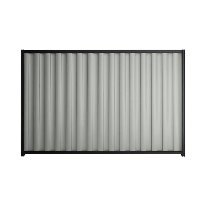 Good Neighbour® Wavelok® 2100mm High Fence Panel Sheet: Gull Grey Post/Track: Gun Metal Grey