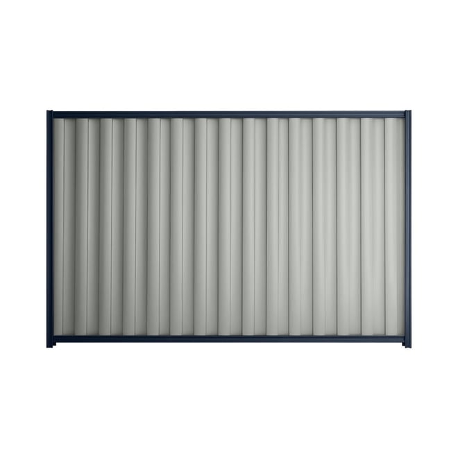 Good Neighbour® Wavelok® 2100mm High Fence Panel Sheet: Gull Grey Post/Track: Mountain Blue