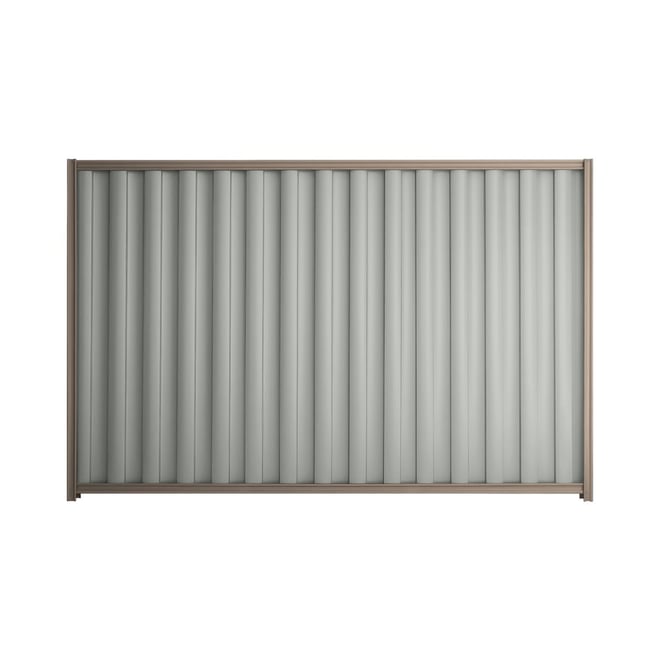 Good Neighbour® Wavelok® 2100mm High Fence Panel Sheet: Gull Grey Post/Track: Marsh