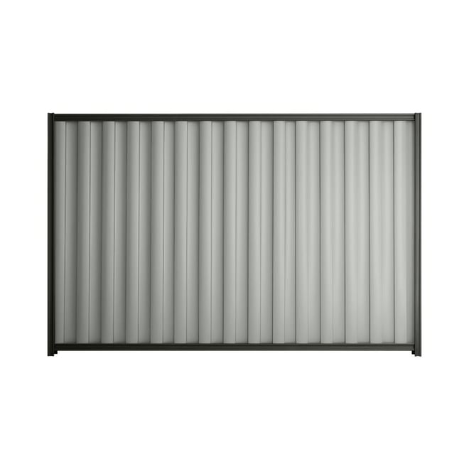 Good Neighbour® Wavelok® 2100mm High Fence Panel Sheet: Gull Grey Post/Track: Slate Grey