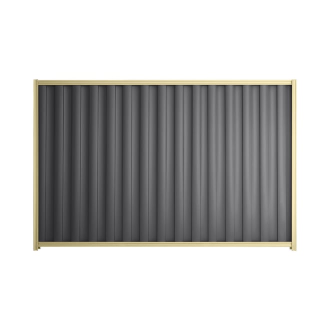Good Neighbour® Wavelok® 2100mm High Fence Panel Sheet: Granite Post/Track: Primrose