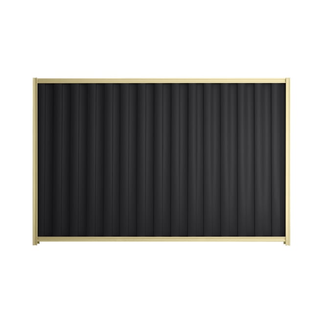 Good Neighbour® Wavelok® 2100mm High Fence Panel Sheet: Gun Metal Grey Post/Track: Primrose