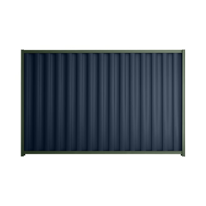 Good Neighbour® Wavelok® 2100mm High Fence Panel Sheet: Mountain Blue Post/Track: Rivergum