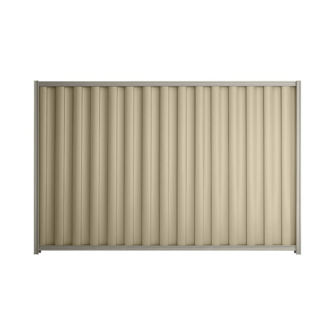 Good Neighbour® Wavelok® 2100mm High Fence Panel Sheet: Merino Post/Track: Birch