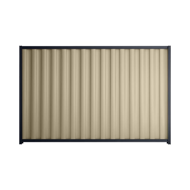 Good Neighbour® Wavelok® 2100mm High Fence Panel Sheet: Merino Post/Track: Dark Stone