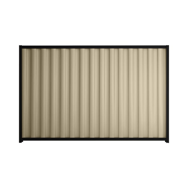 Good Neighbour® Wavelok® 2100mm High Fence Panel Sheet: Merino Post/Track: Ebony