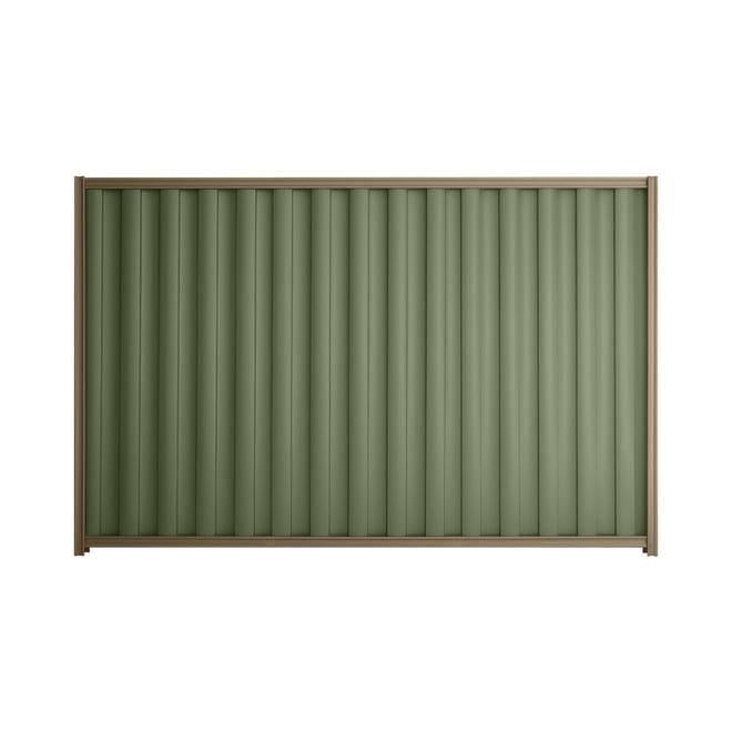 Good Neighbour® Wavelok® 2100mm High Fence Panel Sheet: Mist Green Post/Track: Beige