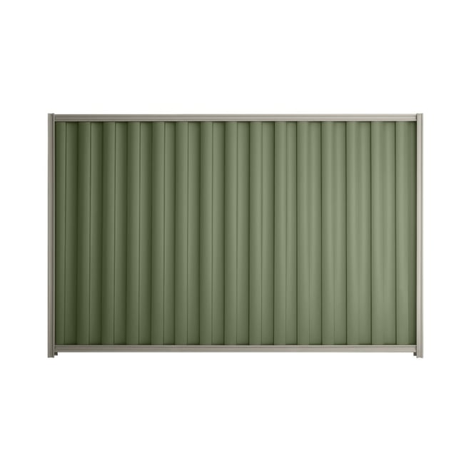 Good Neighbour® Wavelok® 2100mm High Fence Panel Sheet: Mist Green Post/Track: Birch