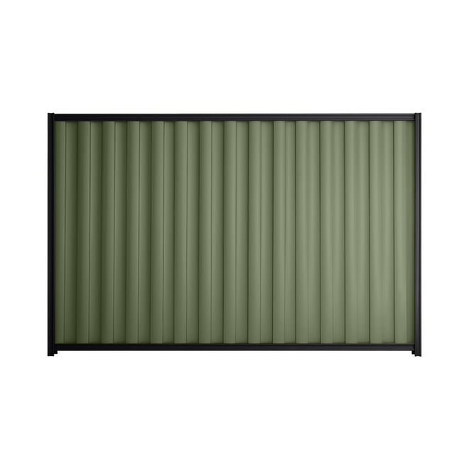 Good Neighbour® Wavelok® 2100mm High Fence Panel Sheet: Mist Green Post/Track: Gun Metal Grey