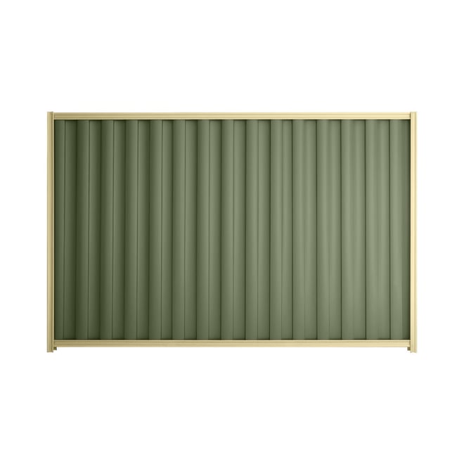 Good Neighbour® Wavelok® 2100mm High Fence Panel Sheet: Mist Green Post/Track: Primrose