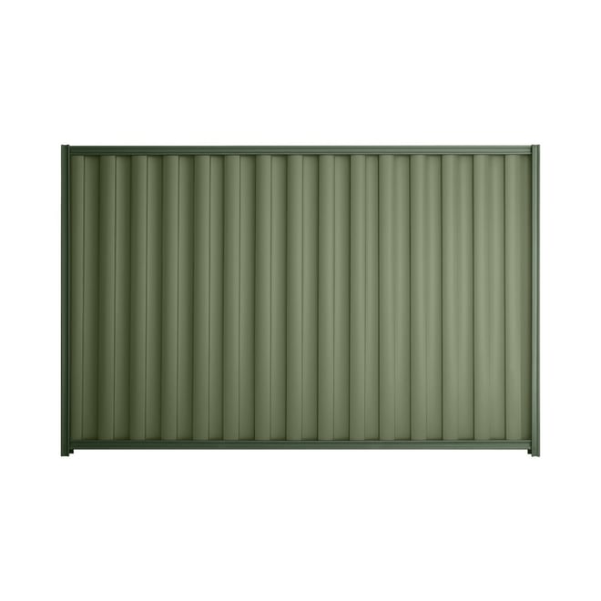 Good Neighbour® Wavelok® 2100mm High Fence Panel Sheet: Mist Green Post/Track: Rivergum