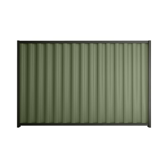 Good Neighbour® Wavelok® 2100mm High Fence Panel Sheet: Mist Green Post/Track: Slate Grey