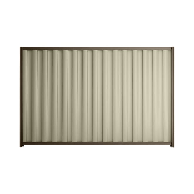 Good Neighbour® Wavelok® 2100mm High Fence Panel Sheet: Moss Vale Sand Post/Track: Banyan Brown