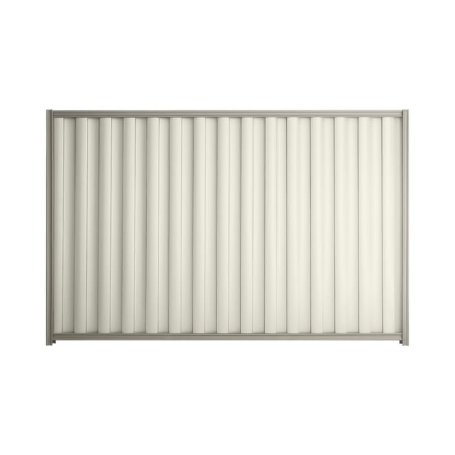 Good Neighbour® Wavelok® 2100mm High Fence Panel Sheet: Off White Post/Track: Birch
