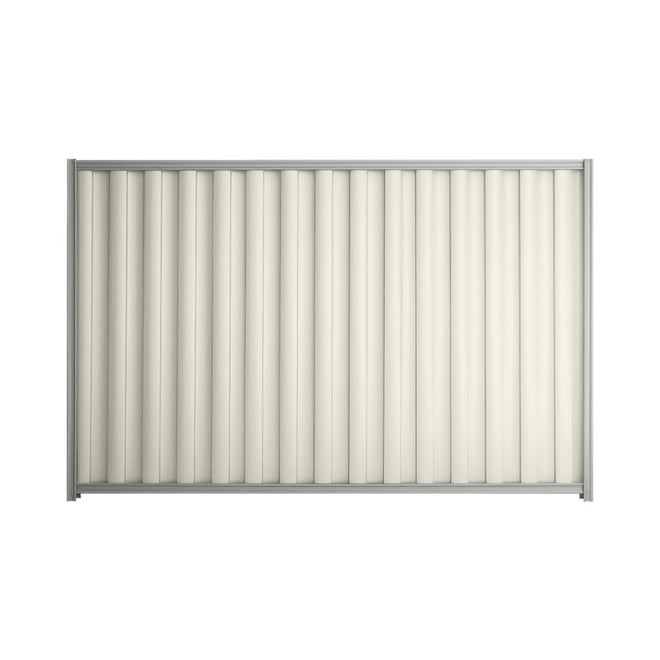 Good Neighbour® Wavelok® 2100mm High Fence Panel Sheet: Off White Post/Track: Gull Grey