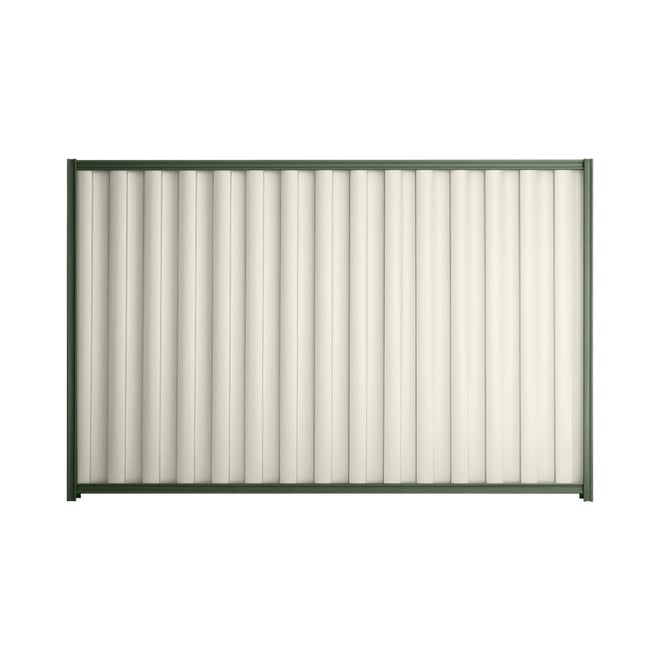 Good Neighbour® Wavelok® 2100mm High Fence Panel Sheet: Off White Post/Track: Rivergum