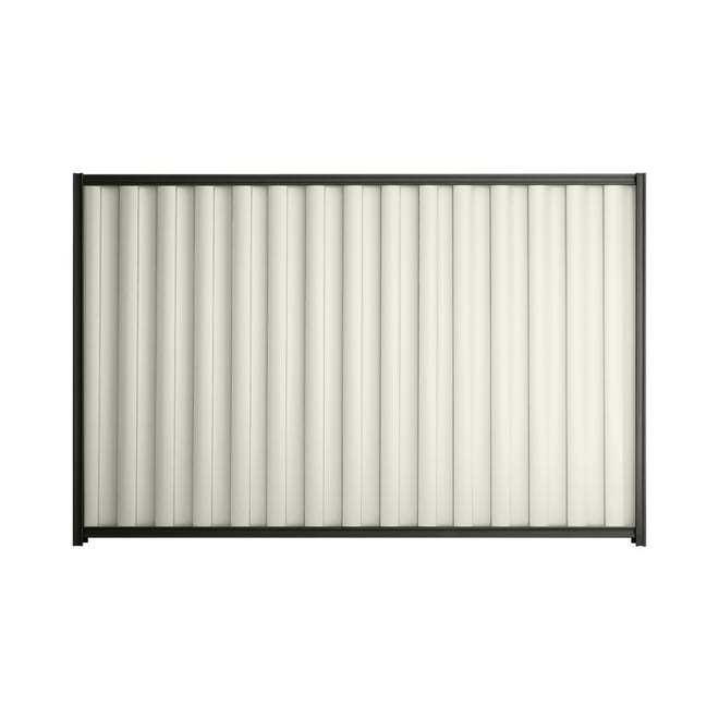 Good Neighbour® Wavelok® 2100mm High Fence Panel Sheet: Off White Post/Track: Slate Grey