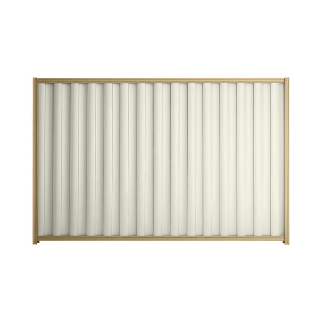Good Neighbour® Wavelok® 2100mm High Fence Panel Sheet: Off White Post/Track: Wheat
