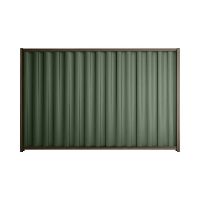 Good Neighbour® Wavelok® 2100mm High Fence Panel Sheet: Rivergum Post/Track: Banyan Brown