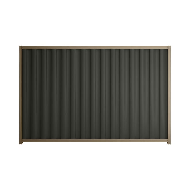 Good Neighbour® Wavelok® 2100mm High Fence Panel Sheet: Slate Grey Post/Track: Beige
