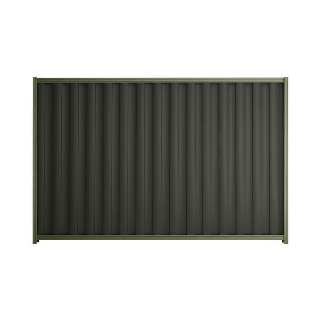 Good Neighbour® Wavelok® 2100mm High Fence Panel Sheet: Slate Grey Post/Track: Mist Green