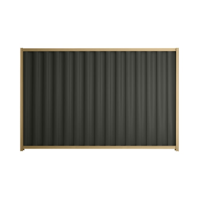 Good Neighbour® Wavelok® 2100mm High Fence Panel Sheet: Slate Grey Post/Track: Wheat