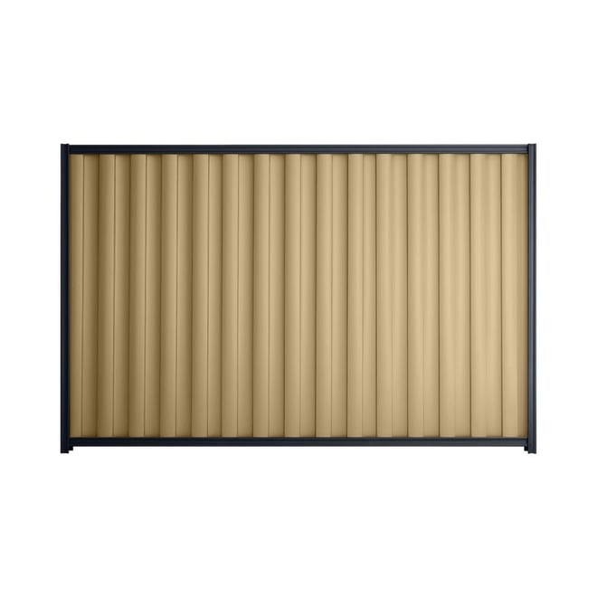 Good Neighbour® Wavelok® 2100mm High Fence Panel Sheet: Wheat Post/Track: Dark Stone