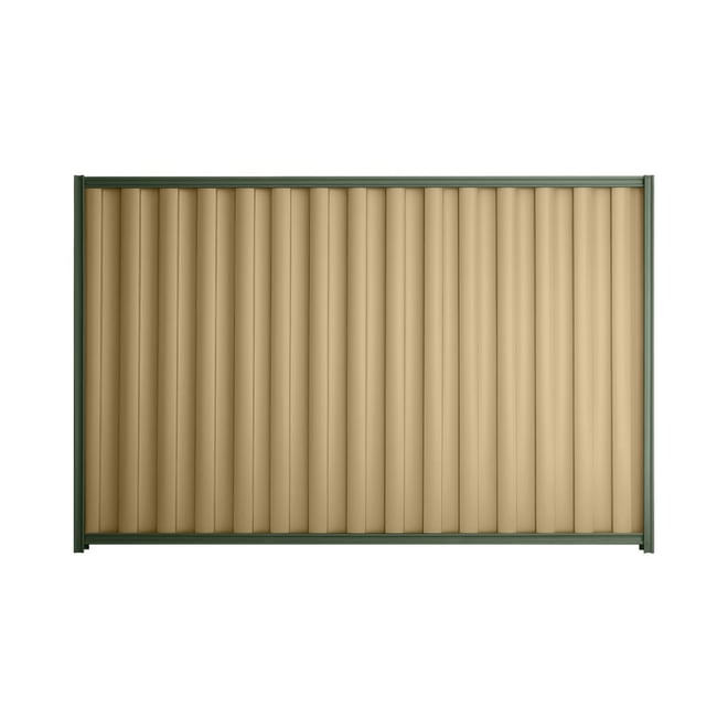 Good Neighbour® Wavelok® 2100mm High Fence Panel Sheet: Wheat Post/Track: Rivergum
