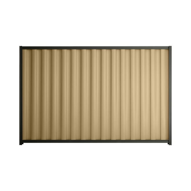 Good Neighbour® Wavelok® 2100mm High Fence Panel Sheet: Wheat Post/Track: Slate Grey