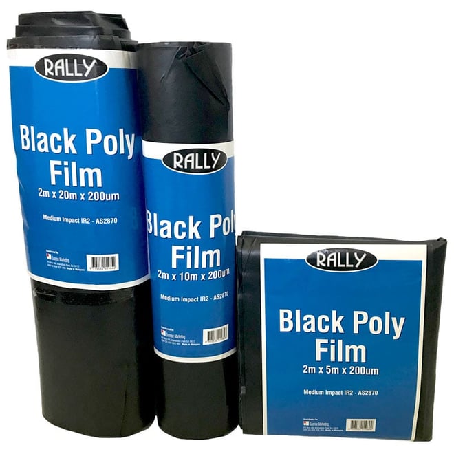 Poly Pre-Packed Builders Sheet 2m x 5m x 200UM Black IR2 Medium Impact