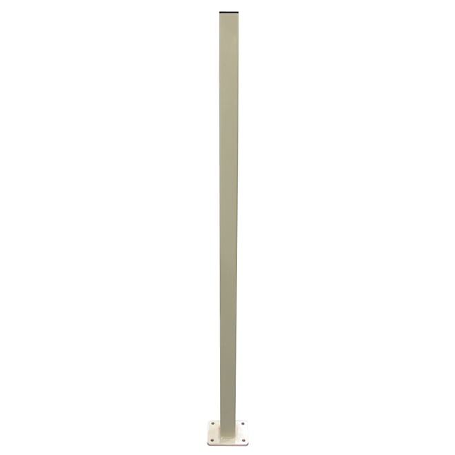 Aluminium Pool Fencing Post With Base Plate 50x50mm x 1600mm Cream