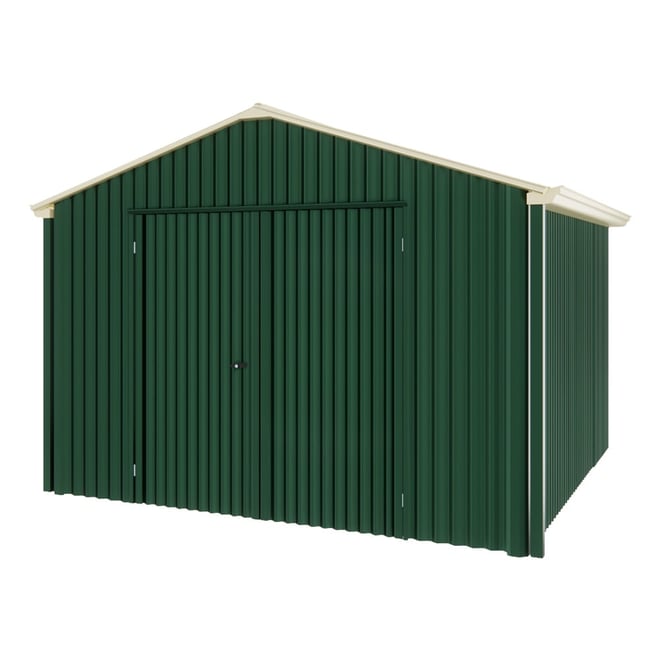 Handi-Heritage Shed H3 3.30X3.30 Roof:Primrose Wall:Caulfield Green Gable End Double Door