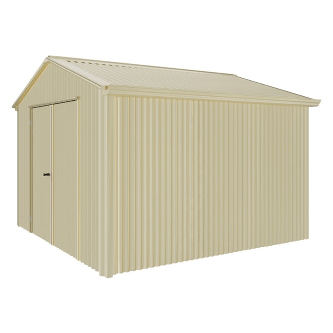 Handi-Heritage Shed H3 3.30X3.30 Roof:Primrose Wall:Primrose Gable End Double Door