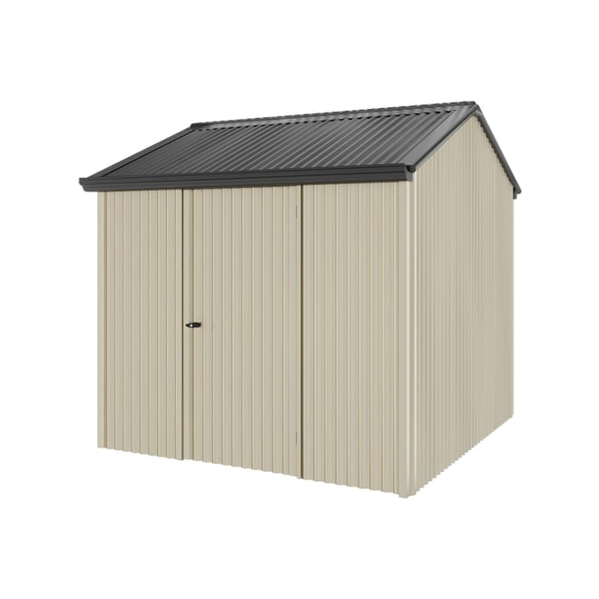 Handi-Heritage Shed H1 2.54X2.52 Roof:Gun Metal Grey Wall:Merino Front/Rear Single Door