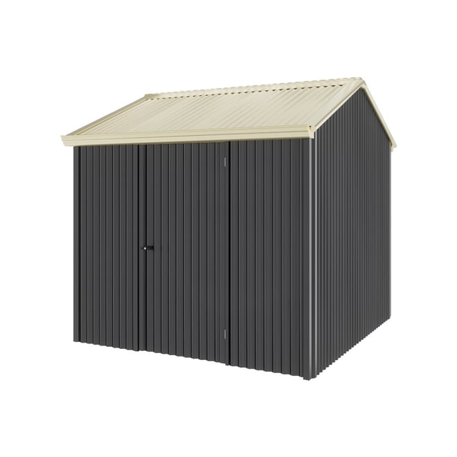 Handi-Heritage Shed H1 2.54X2.52 Roof:Primrose Wall:Gun Metal Grey Front/Rear Single Door