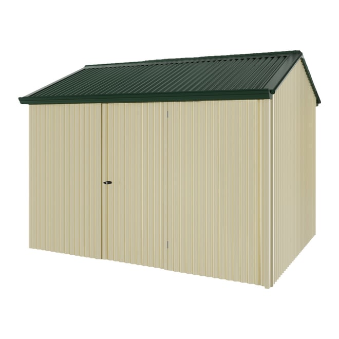 Handi-Heritage Shed H2 3.30X2.52 Roof:Caulfield Green Wall:Primrose Front/Rear Single Door