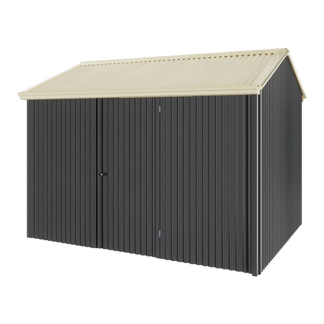Handi-Heritage Shed H2 3.30X2.52 Roof:Primrose Wall:Gun Metal Grey Front/Rear Single Door
