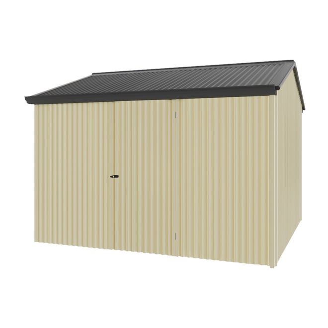 Handi-Heritage Shed H3 3.30X3.30 Roof:Gun Metal Grey Wall:Primrose Front/Rear Single Door